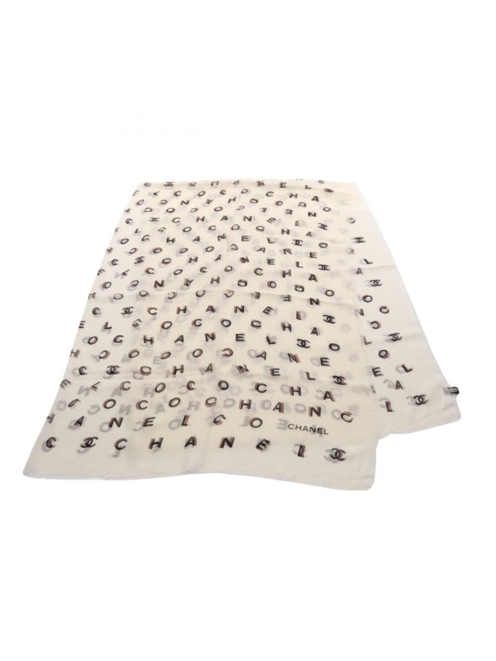 Chanel Shawl CC Logo Silk Scarf